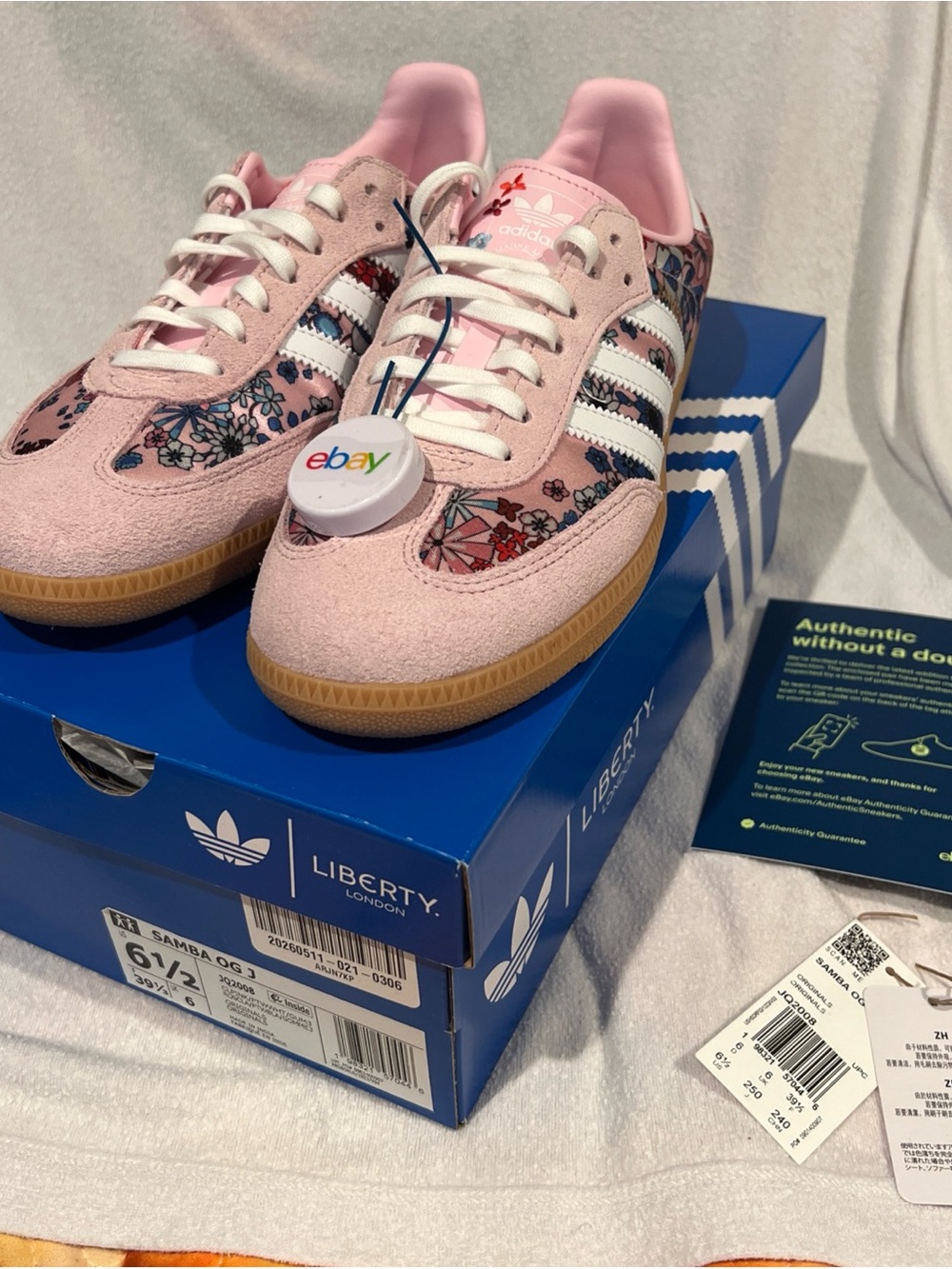 Adidas Samba OG J Liberty London Pink Floral (JQ2008) GS Youth 6.5/Women’s 8.5 - Picture 8 of 10